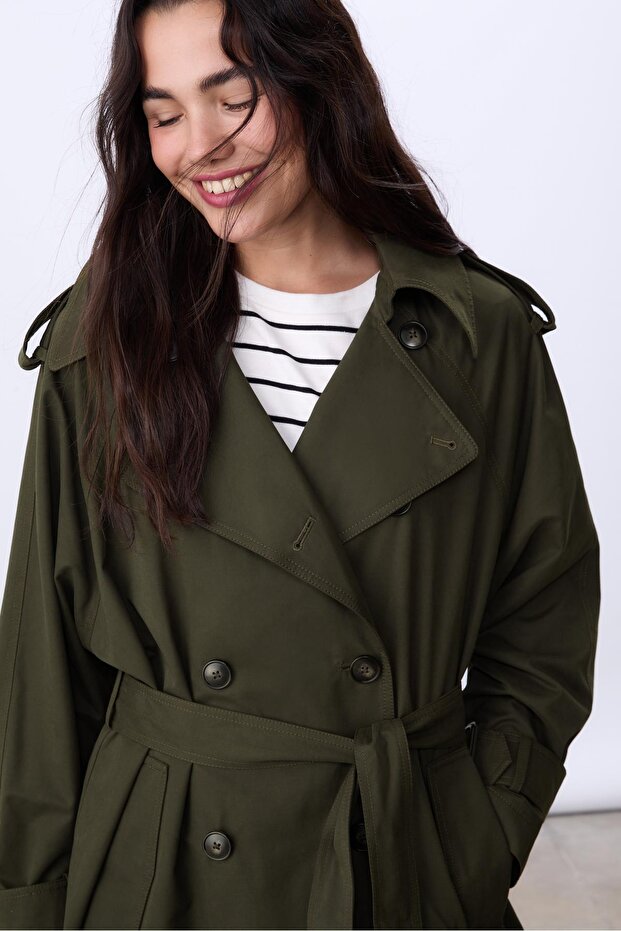 Oversize uzun trençkot - 1