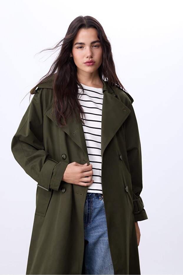 Oversize uzun trençkot - 3