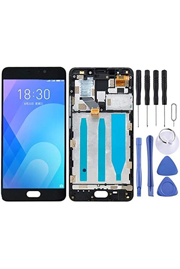 LCD Screen and Digitizer Full Assembly with Frame for Meizu M6 Note - Black - 1
