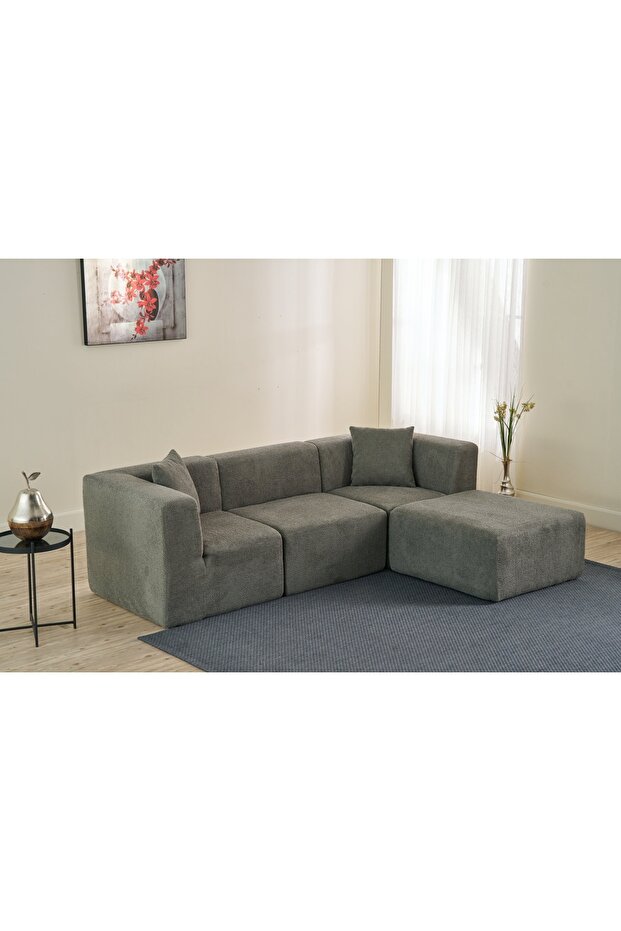 RAKS SERİSİ MODULER FULL SÜNGER KÖŞE KOLTUK, SAĞ VE SOL, GRİ - 3