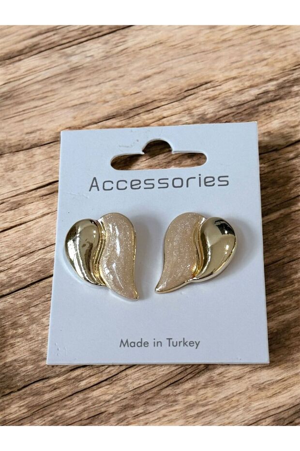 Grace Heart Beige Heart Earrings - Valentine's Day Gift on February 14Th