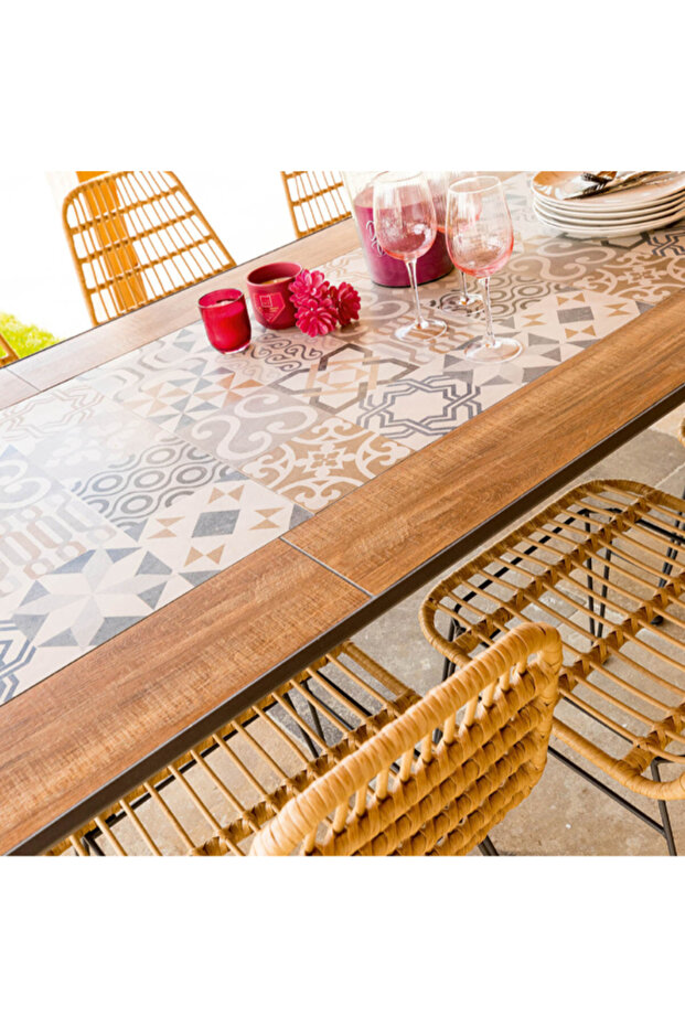 Lambada Rectangular Ceramic Garden Dining Table - 6