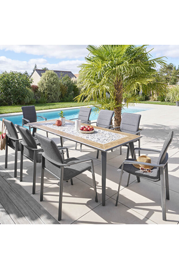 Lambada Rectangular Ceramic Garden Dining Table - 5