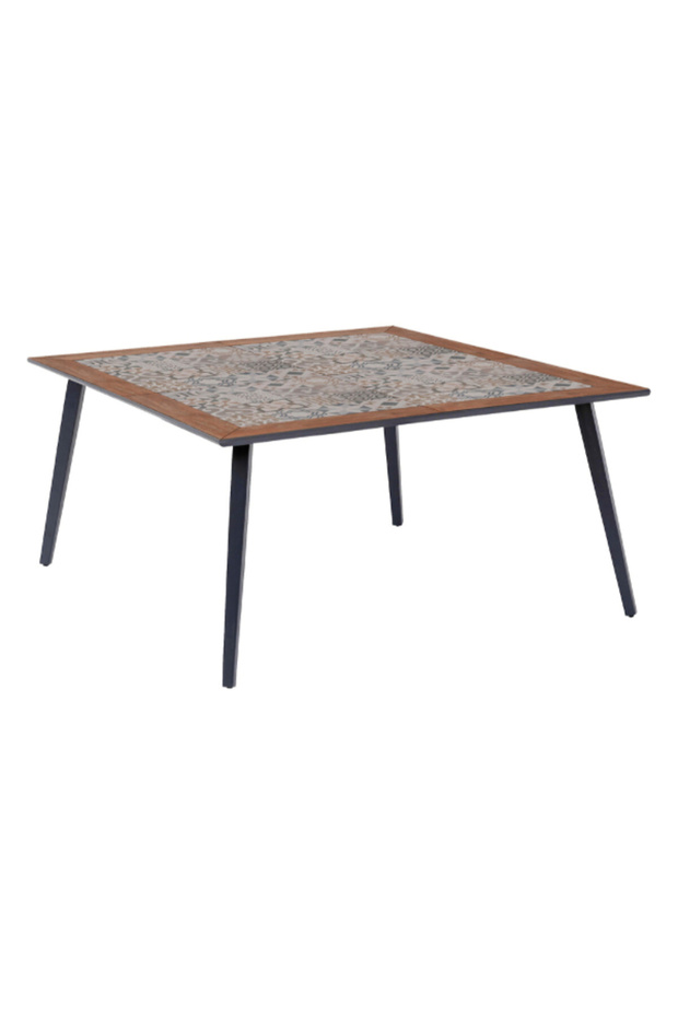 طاولة طعام لامبادا سيراميكية للحديقة على شكل مربع - 1