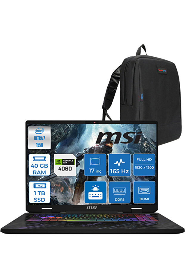 Pulse 17 Aı Ultra 7 155H 40 GB Ddr5 1tb 8 GB/RTX4060/140W 17" 165Hz WIN11HOME C1083XTRH12+ZettaÇNT - 1