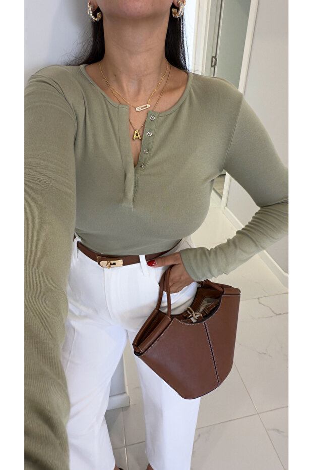 Dlvin Chandler Green Long Sleeve Button-Down Knitwear