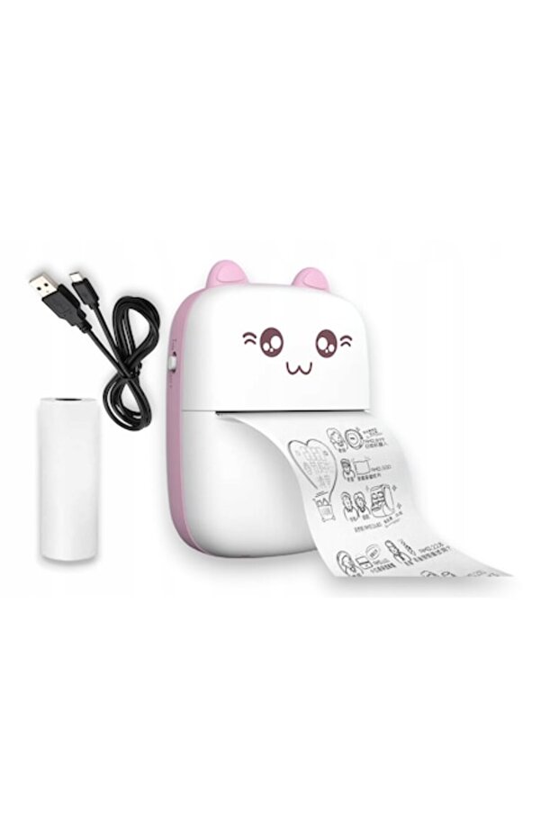 Mini thermal printer Lewer, Bluetooth, USB cable, 11x8x3.5 cm