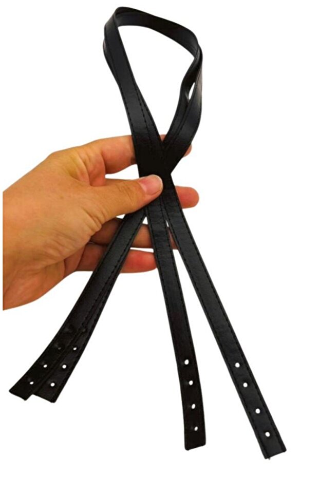 Angel Bag Accessory Slim Model 70X1.2 cm Artificial Leather Black Color Double Bag Handle