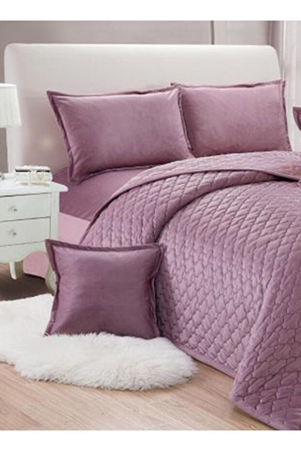 Soft Velvet Comforter set, 4 Pcs Soft Bedding Set, Single Size 160x210cm - 3
