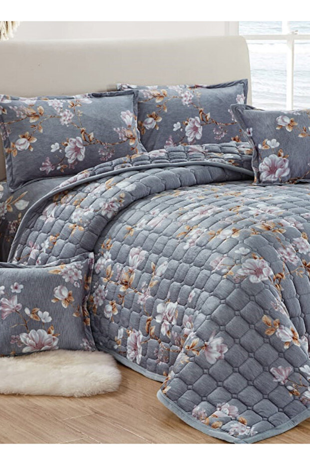 Soft Velvet Comforter set, 4 Pcs Soft Bedding Set, Single Size 160x210cm - 3