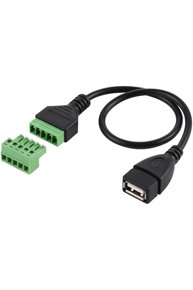 USB Female Plug to 5 Pin Pluggable Terminals Solder-free USB Connector Solderless Connection Adapter