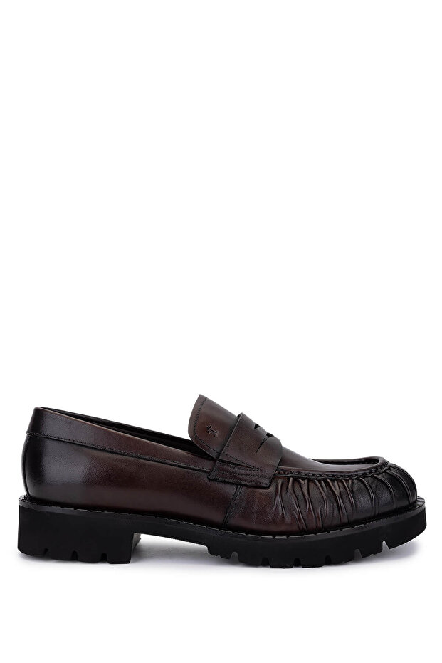 Men's Genuine Leather Brown Loafer Shoes