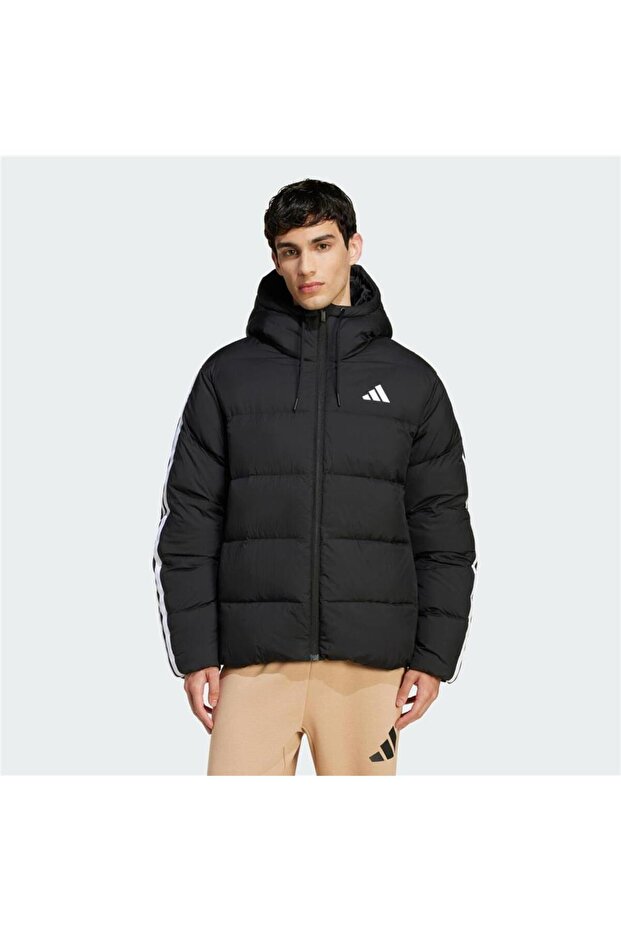 Essentials Climawarm 3-Stripes Kapüşonlu Erkek Şişme Mont JM4165 - 1