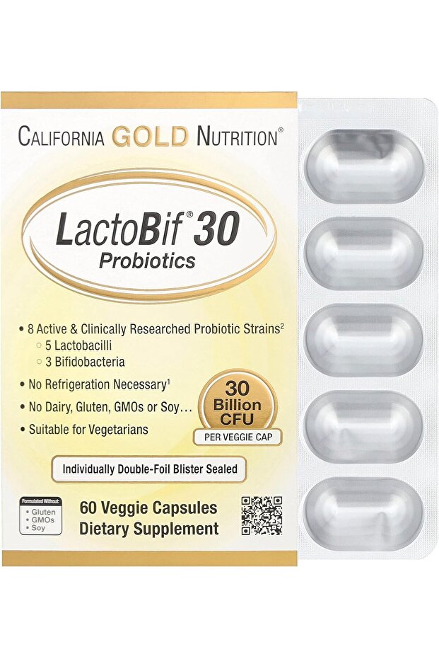 LactoBif® 30 Probiotics, 30 Billion CFU, 60 Veggie Capsules