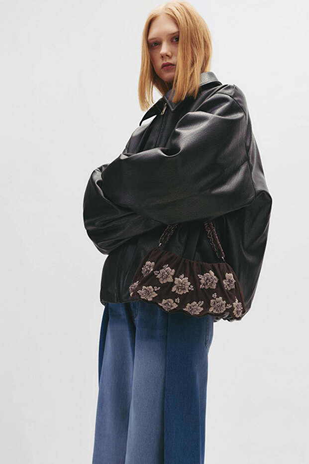 Çiçekli omuz çantası - 1