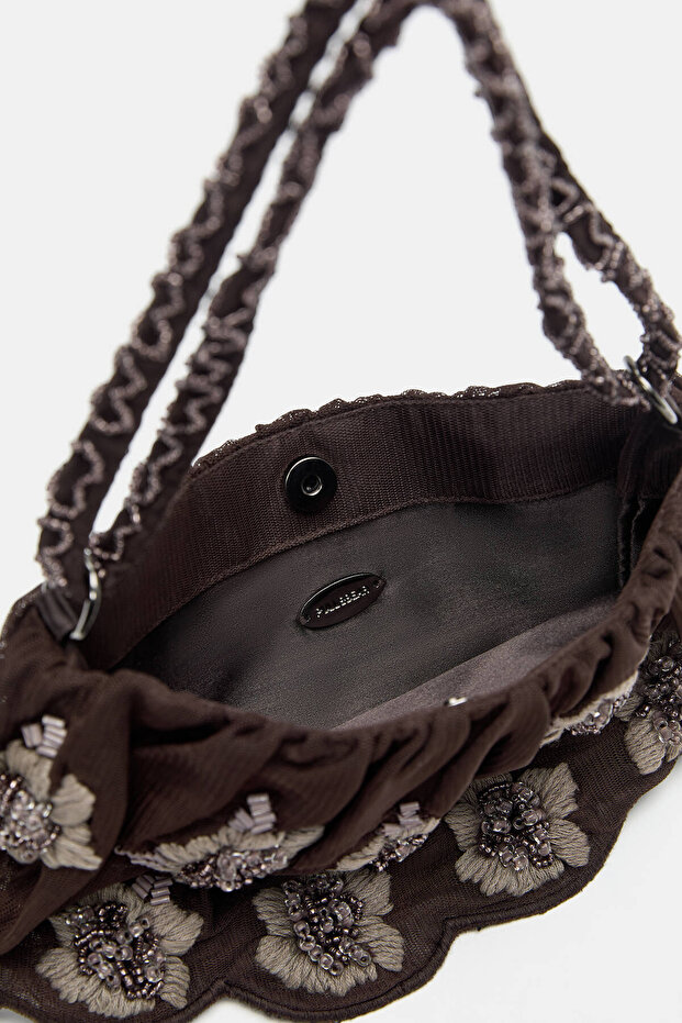 Çiçekli omuz çantası - 5