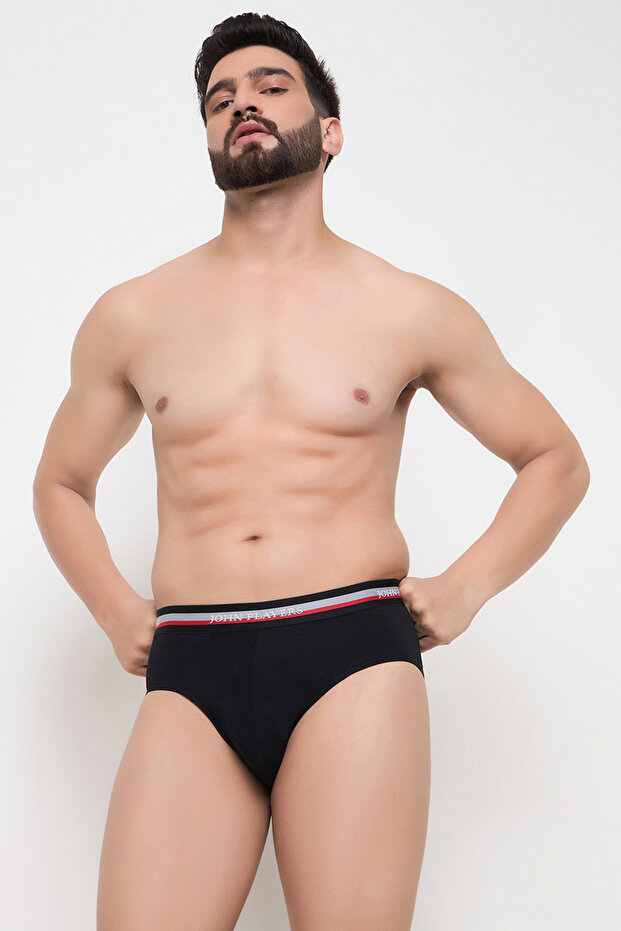 Pack of 2 John Players Classic Cotton Brief in Black