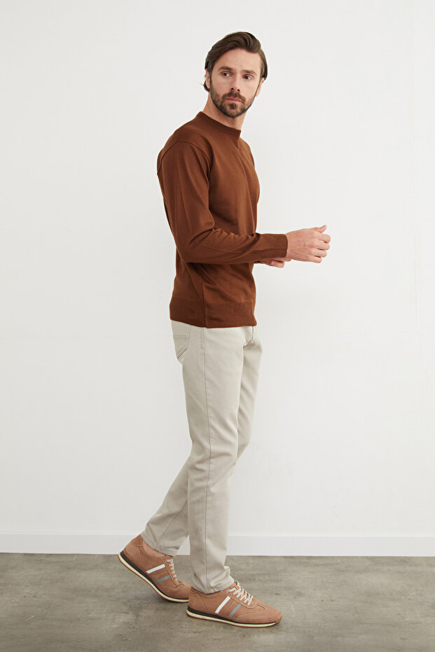 Pulover basic cu guler rotund - 3