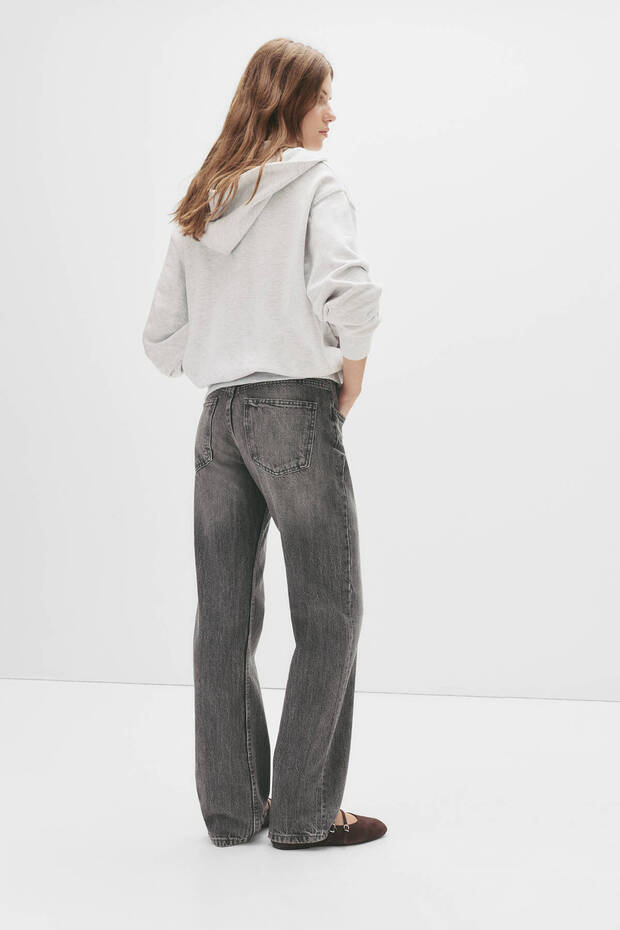 Düz kesim orta bel jean - 2