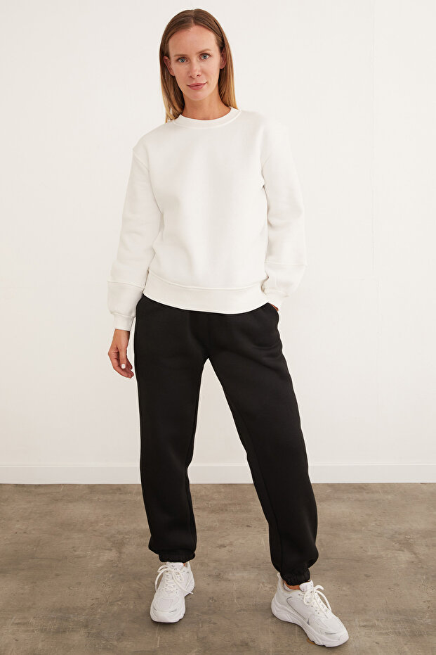 3 İplik Basic Bisiklet Yaka Sweatshirt - 3