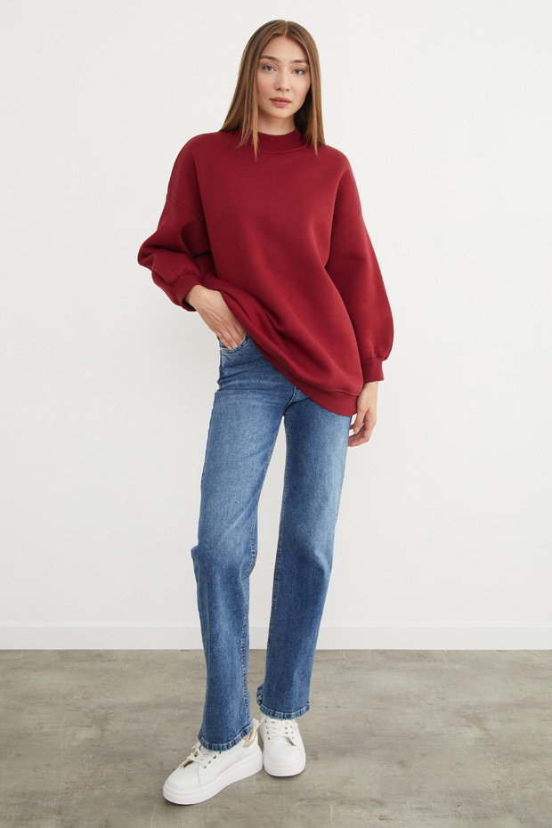 سويت شيرت أساسي برقبة دائرية مكون من 3 خيوط - 5