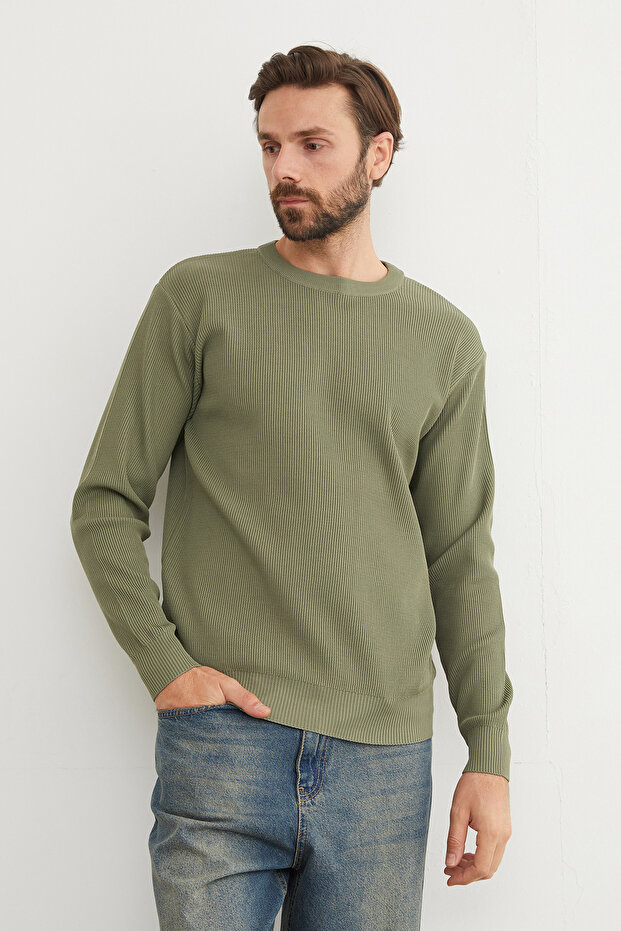 Basic Bisiklet Yaka Triko Kazak - 2