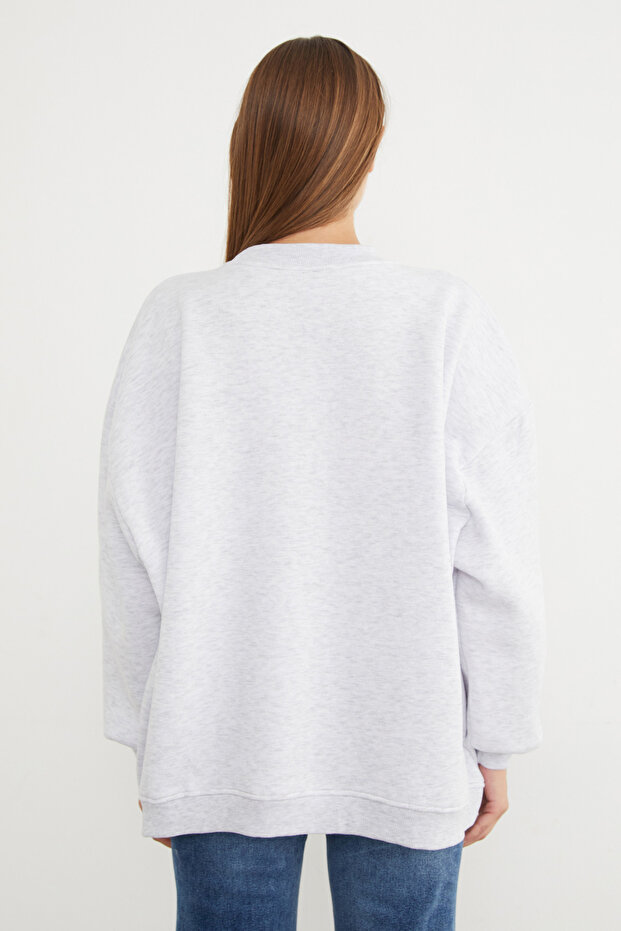 3 İplik Basic Oversize Sweatshirt - 5
