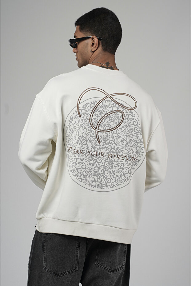 Trend Biz Printed Men's Sweatshirt Crew Neck with Embroidery Detail