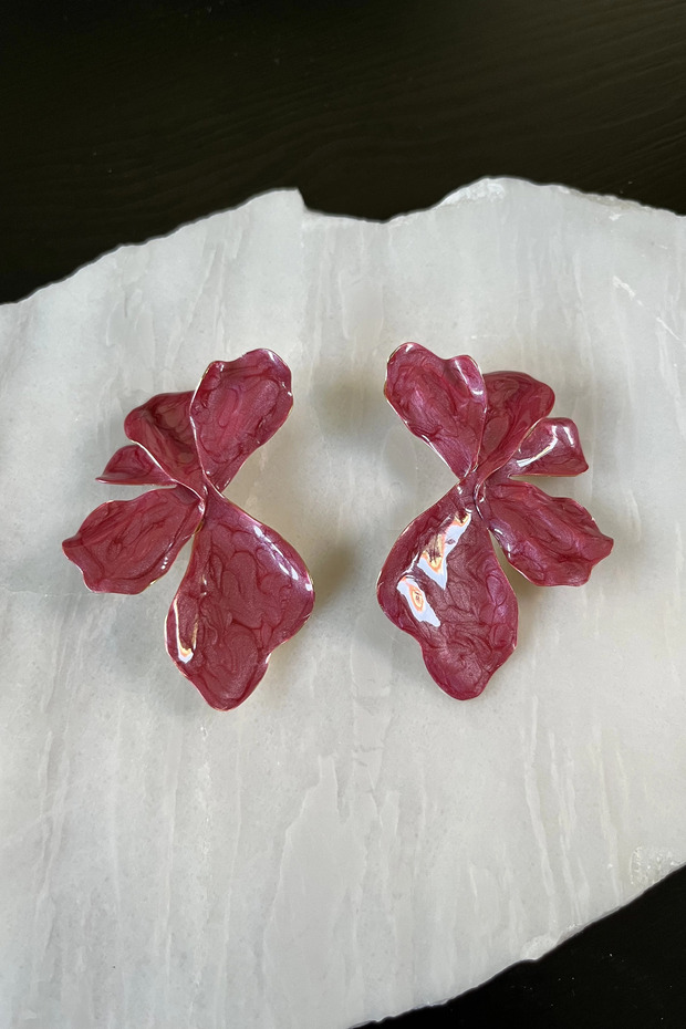 Textured Flower Earrings - 2