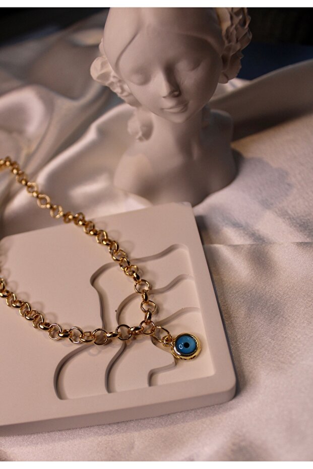 Mavi Boncuklu Kolye - 2