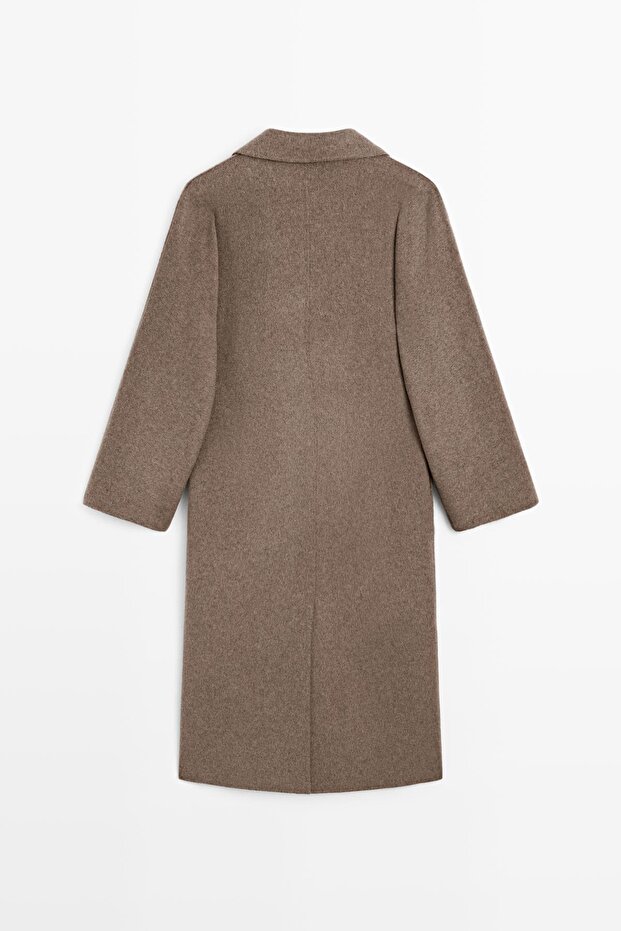 Uzun yün karışımlı kruvaze kaban - 8