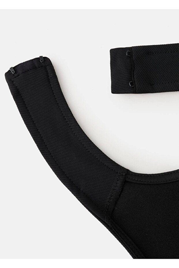 Halter yaka pileli elbise - 5