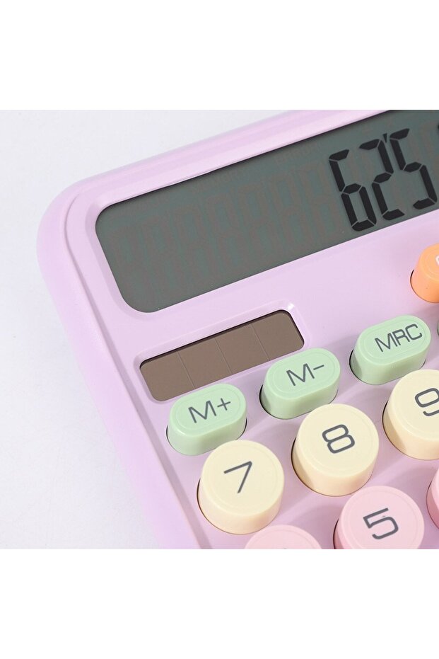 Pinterest Hesap Makinesi 12 Hazneli LCD Ekran Açılı Geniş Ekran,Güneş Enerji Ve Pilli Hesap Makinesi - 6