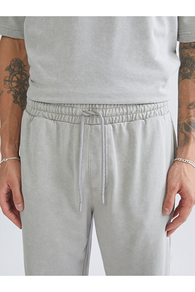 Gri Bol Kalıp Erkek Eşofman Altı - 3