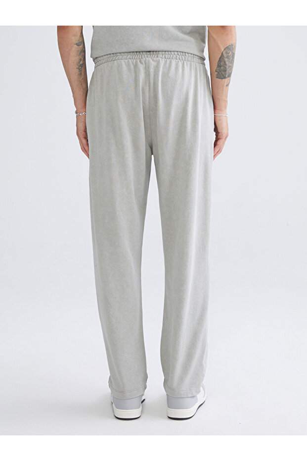 Gri Bol Kalıp Erkek Eşofman Altı - 4