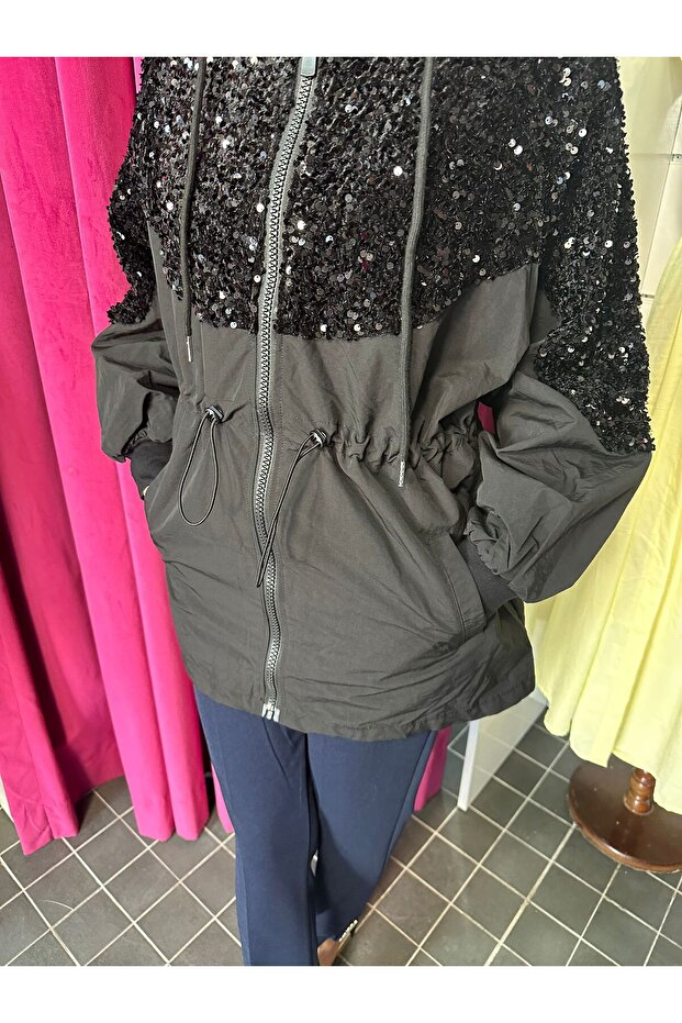 PULLU PARŞÜT KUMAŞ KAPŞONLU ÇEKET - 7