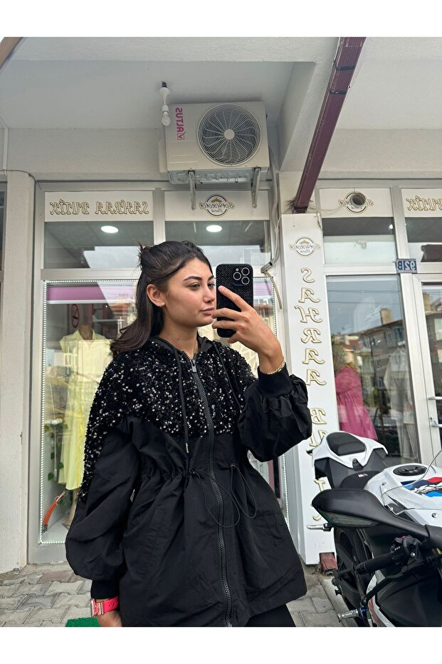 PULLU PARŞÜT KUMAŞ KAPŞONLU ÇEKET - 6