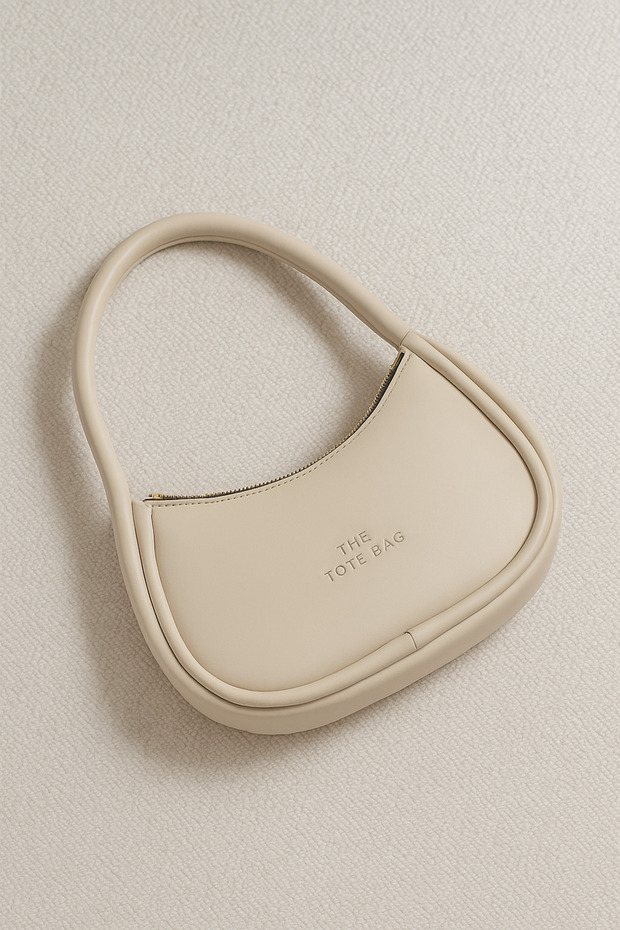 Zarif Mini Bej El Çantası - 1