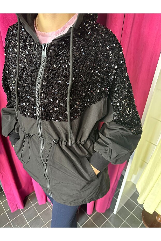 PULLU PARŞÜT KUMAŞ KAPŞONLU ÇEKET - 3