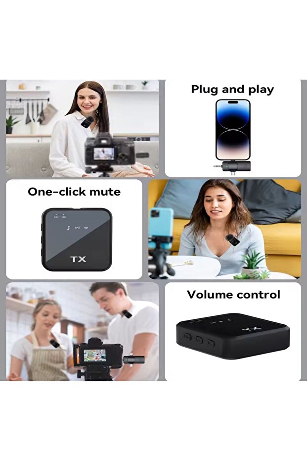 Kablosuz Yaka Mikrofonu Tip-C Stüdyo Mikrofonu için Ses Video Canlı Yayın Oyun - 3