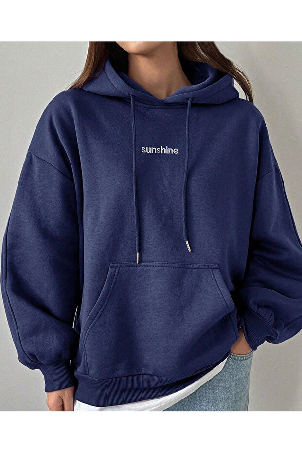 New Season Printed – Oversize Hooded Sweatshirt