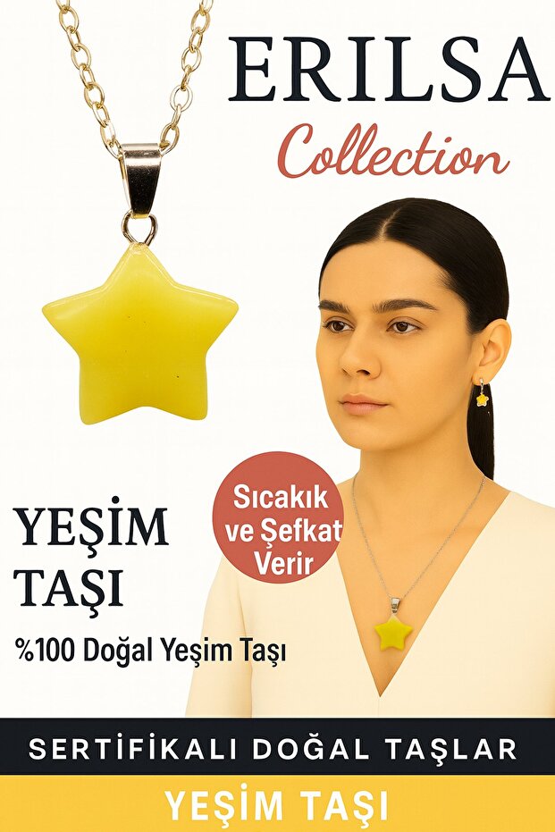 Certified Star Model Jade Natural Stone Necklace – Healing Harmony and Compassion Stone