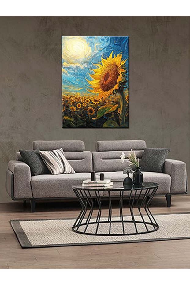 Ay Çiçeği Resimli Mdf Tablo - 2