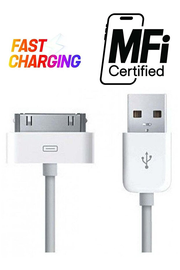 USB Data Sync Charging Cable White - 1