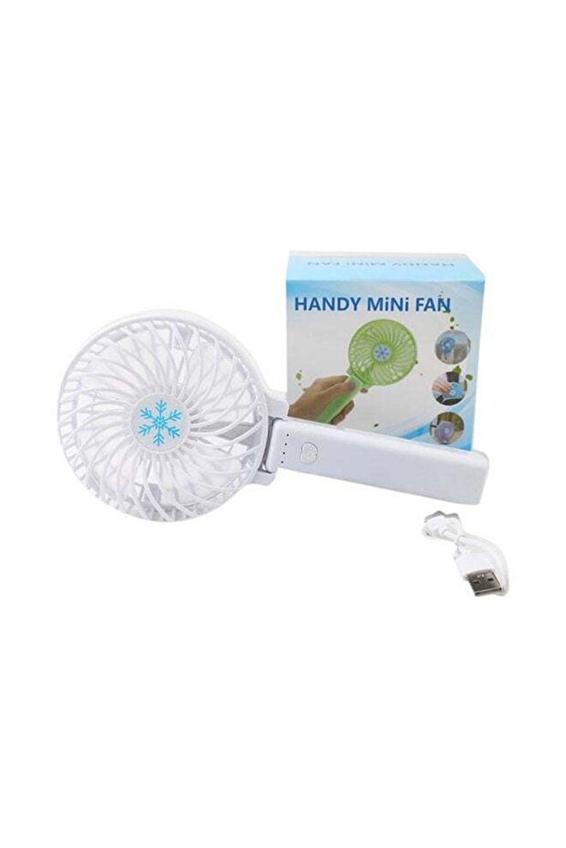 مروحة صغيرة قابلة للطي بثلاثة أوضاع باللون الأبيض - 1