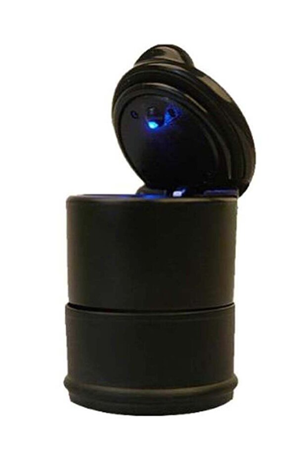 Cylinder Shape With LED Indicator Light Ash Tray - 1