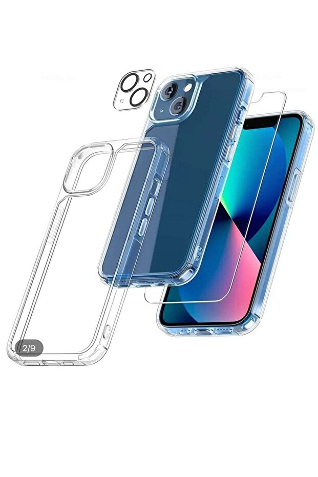 غطاء حماية Tech21 مع ملصق شاشة زجاجي شفاف وحماية للكاميرا لجهاز iPhone 13mini