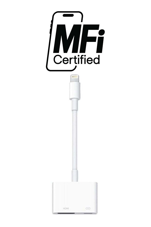 محول Lightning Digital AV باللون الأبيض - 1