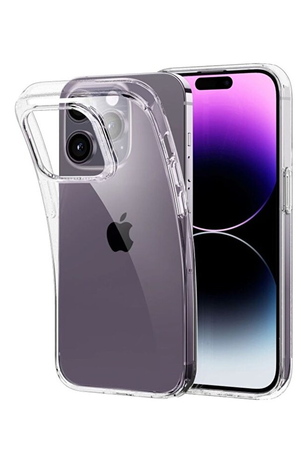 جراب Apple iPhone 14 Pro Max شفاف ناعم ومرن من مادة TPU ومضاد للصدمات وغطاء خلفي شفاف رفيع
