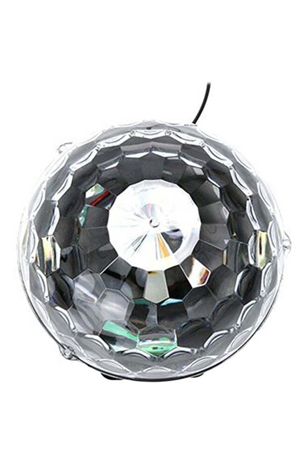 مصباح طاولة LED بإضاءة كرة سحرية بلورية باللون الأسود - 1